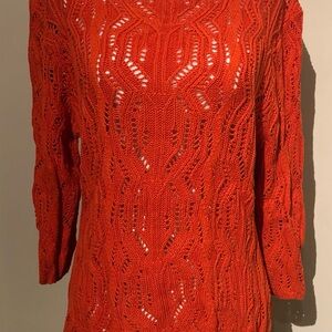 Tradition Vibrant Orange Knit Sweater Size M